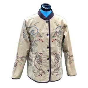 Embroidered Jean Golden Tan